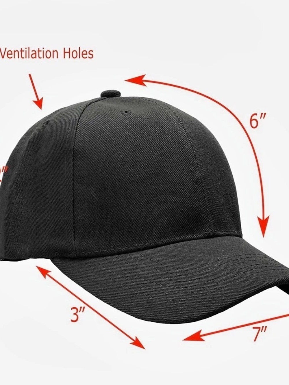 Black Baseball Cap - Picture 9 of 11